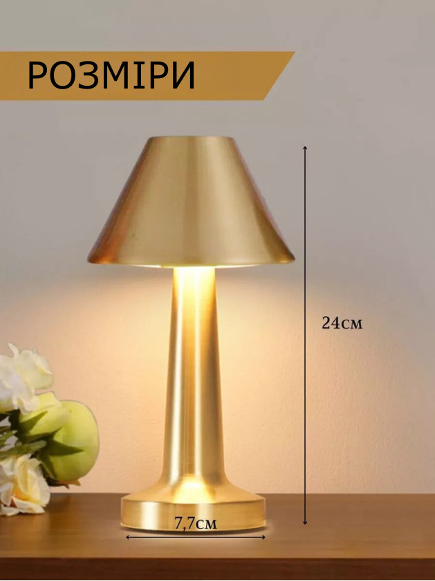 Елегантна настільна лампа в металевому дизайні