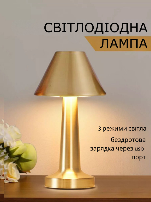 Елегантна настільна лампа в металевому дизайні