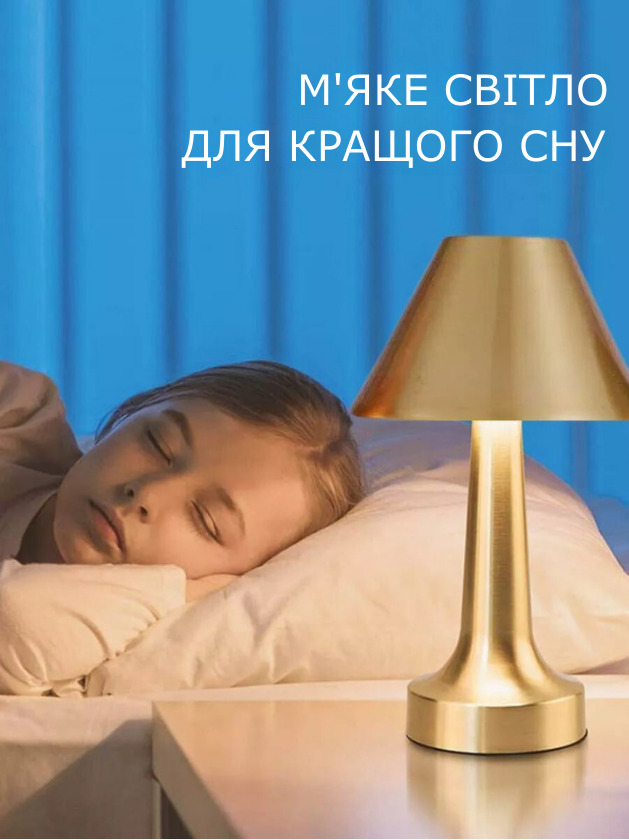 Елегантна настільна лампа в металевому дизайні